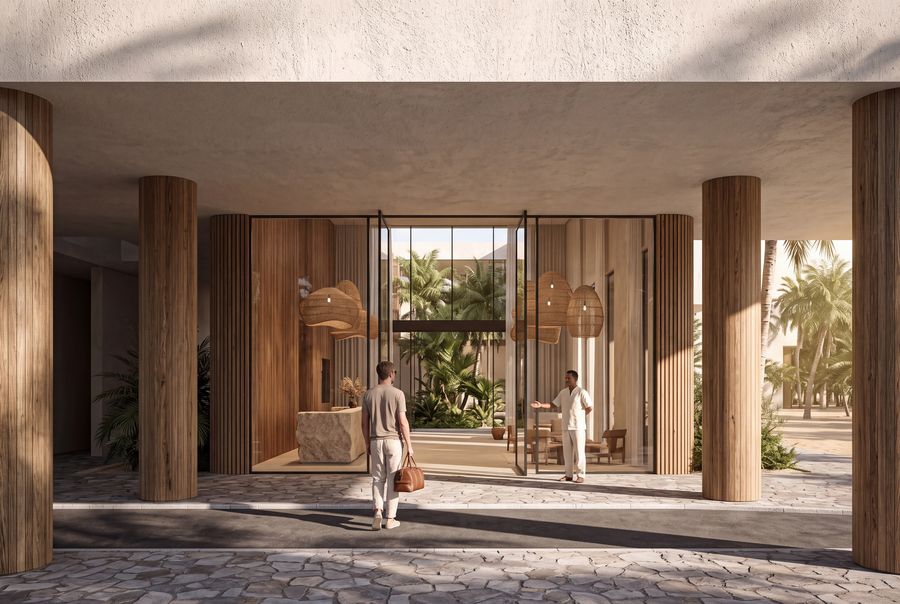 Hotel lobby entrance, artist's impression