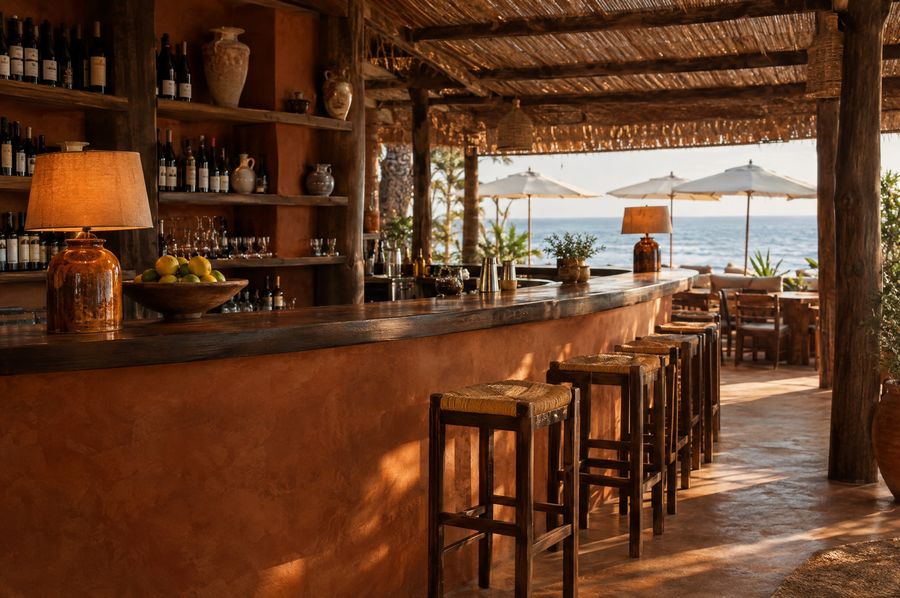 Hotel restaurant bar ocean view, artist's impression
